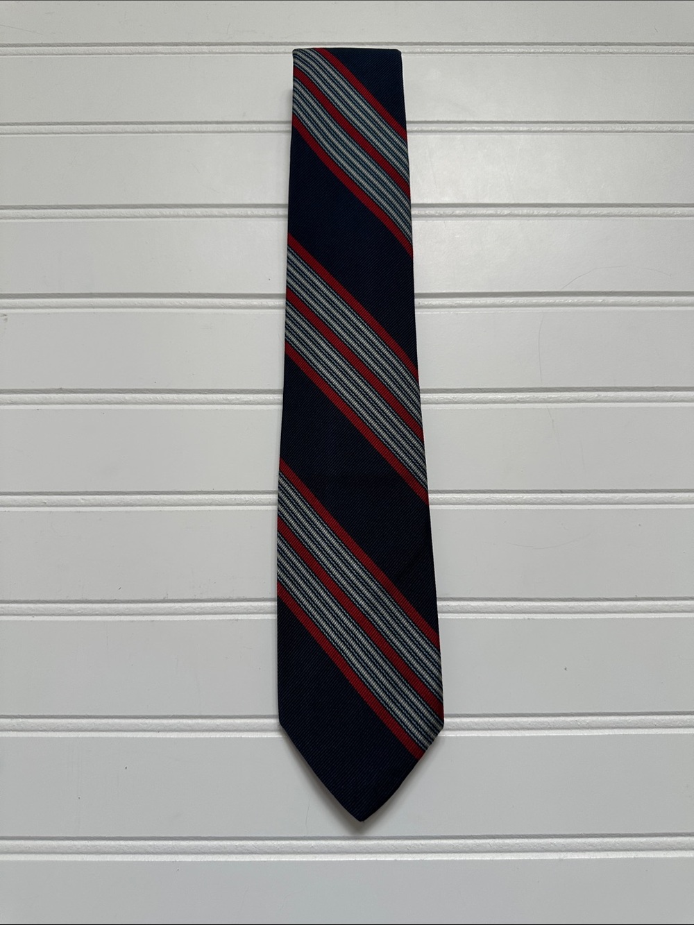 Bloomingdale's Blue & Red Striped Tie
